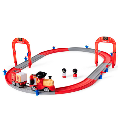 Железная дорога Fire Train свет звук 53 детали Happy Baby 331916 red 1